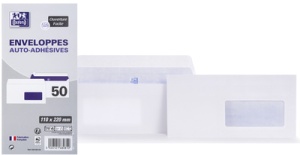 Oxford Enveloppes, DL, 110 x 220 mm, 80 g, auto-adhésives