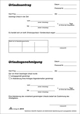 RNK Verlag Vordruck "Urlaubsantrag", Block, DIN A5