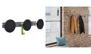 ALBA Wandgarderobe "S3", 3 Haken, grau/schwarz