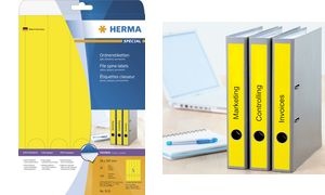 HERMA Ordnerrücken-Etiketten SPECIAL, 38 x 297 mm, gelb