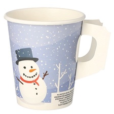 PAPSTAR Papp-Trinkbecher mit Henkel "Snowtime", 0,2 l