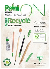 Clairefontaine Zeichenpapierblock PAINT'ON Recyclé, DIN A4