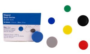 magnetoplan Rundmagnet "Basic", 24 mm, farbig sortiert