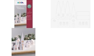 HEYDA Lichtdorf-Bastelset Häuser & Kirche, Karton, 5-teilig