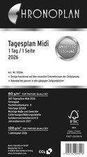CHRONOPLAN Tagesplan 2026, 1 Tag/1 Seite, Midi, 96 x 172 mm
