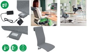 LEITZ Beheizbare Sitzauflage iComfi, grau