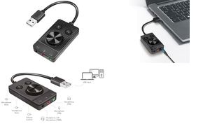 LogiLink USB 2.0 Audio-Adapter mit Lautstärkeregler, schwarz