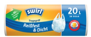 swirl Mülleimerbeutel, mit Tragegriff, weiß, 20 Liter