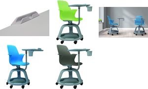Bi-Office Seminarstuhl ACTIVE 360+R, hellblau