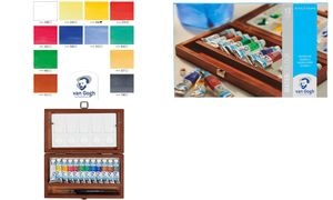 ROYAL TALENS Van Gogh Holzkasten-Set Aquarell, 12er Set