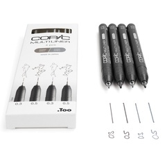 COPIC Fineliner MULTILINER, grau, 4er Set