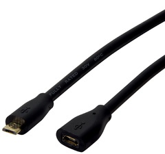 LogiLink Micro USB 2.0 Verlängerungskabel, 0,5 m, schwarz