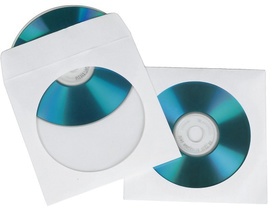 hama CD-/DVD-Papiertasche, für 1 CD/DVD, weiß