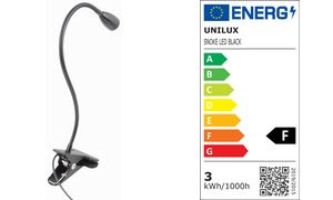 UNiLUX LED-Klemmleuchte SNOKE, flexibler Arm, schwarz