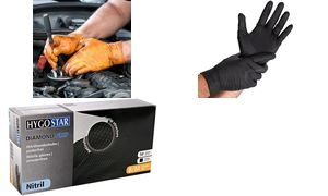 HYGOSTAR Nitril-Handschuh Diamond Grip, M, schwarz,puderfrei