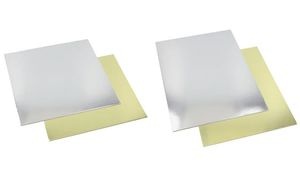 STARPAK Tortenplatte eckig, 300 x 400 mm, gold/silber