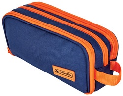 herlitz Doppel-Schlamper-Etui Uni, blau/orange