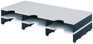 styro Aufbaueinheit styrodoc trio, 6 Fächer, schwarz/grau