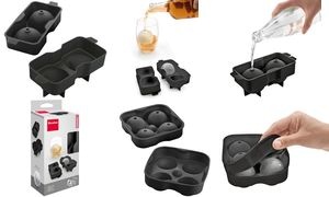 metaltex Eiswürfelform, aus Silikon, für 2 Kugeln, schwarz