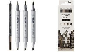 COPIC Marker ciao, 3+1 Set SHADE "Dark Warm Gray"