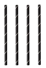 PAPSTAR Papier-Trinkhalm "pure", 150 mm, schwarz / weiß