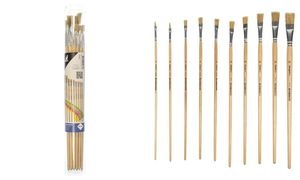 kangaro Borstenpinsel-Set, flach, Größen 2 - 20, 10er Box