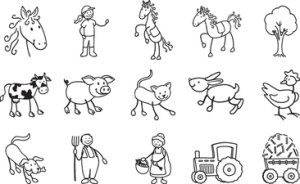 HEYDA Motivstempel-Set "Pferdchen & Bauernhof", Runddose