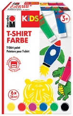 Marabu KiDS T-Shirt Farbe, 36 ml, Tube, 6er Set
