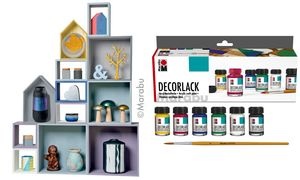 Marabu Acryllack Decorlack, Starter-Set, 6 x 15 ml