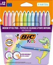 BIC KIDS Fasermaler Couleur medium Pastel, 12er Kartonetui