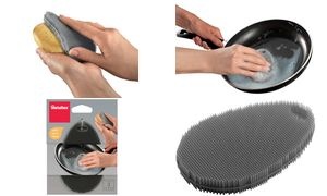 metaltex Reinigungsschwamm, aus Silikon, oval, grau