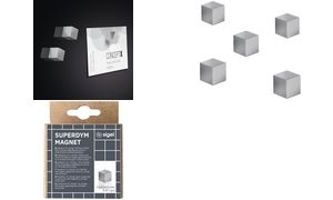 sigel Neodym-Würfelmagnet "Strong" C5, 5er Set, silber