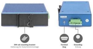 DIGITUS Industrial Gigabit Ethernet Switch, L2 managed, 4+2P