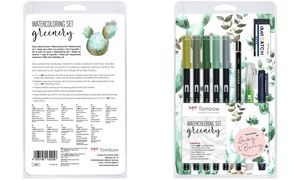 Tombow Watercoloring-Set "Greenery", 11-teilig