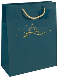 sigel Weihnachts-Geschenktüte "Christmas tree petrol", klein