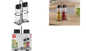 metaltex Essig- & Öl-Menage Spice Line, 3-teilig, schwarz