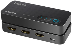 LogiLink 4K/60 Hz HDMI Splitter, 2-fach, schwarz