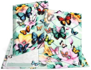 HERMA Eckspannermappe "Schmetterlinge", Karton, DIN A4