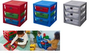 LEGO Schubladenbox 3-DRAWER STORAGE RACK, 3 Schübe, blau